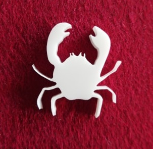 Crab Brooch or earring size acrylics  for order