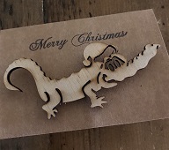 Crocodile Christmas, , shown presented as brooch,