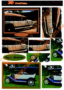 Vintage cars brown and blue