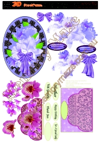 Purple flower on purple oval background