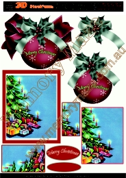 Christmas baubles and tree 2 card