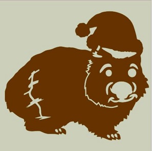 Wombat,Aussie, Christmas,
